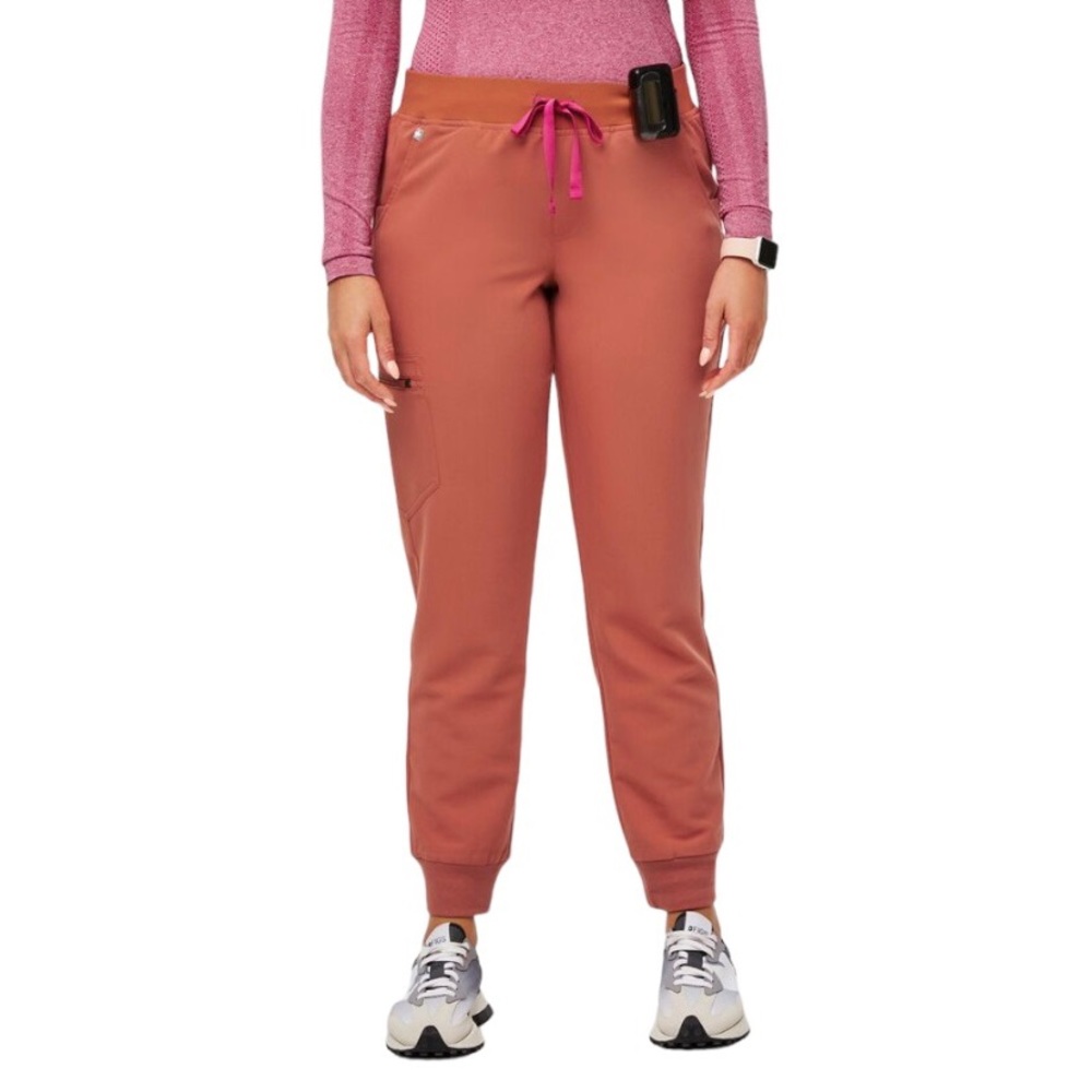 FIGS Zamora Jogger Scrub Pants Women's Size Medium Terracotta Orange Slim Fit